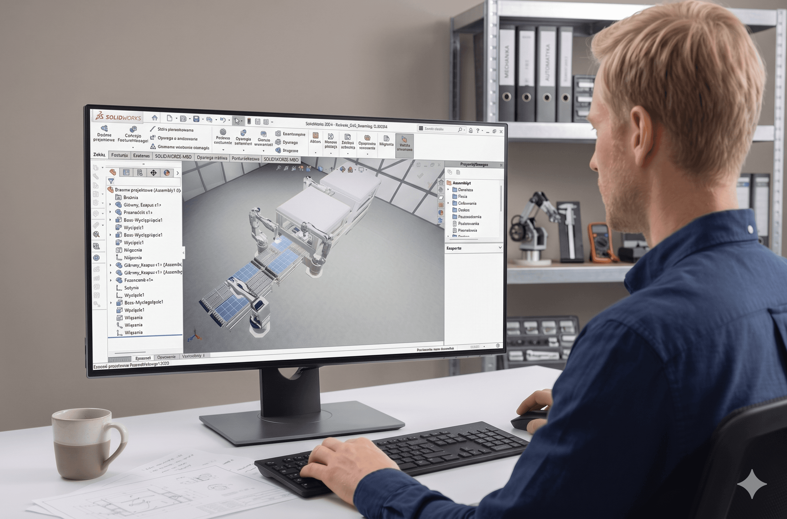 INVINEU engineering workspace with SolidWorks 3D CAD model on screen